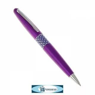 Ручка подарочная шариковая MetallicViolet&EllipseRing 1.0 син.масл.фиолет.корп,в футляре+подар.пакет - купить в магазине Кассандра, фото, 6900017470077, 