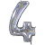 Шар ЦИФРА 4 40" Голография серебро /Silver /102 см/К - купить в магазине Кассандра, фото, 4627166387613, 