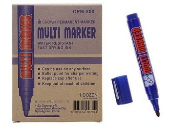 Маркер перманентный Multi marker синий (12/720) - купить в магазине Кассандра, фото, 8803654007010, 