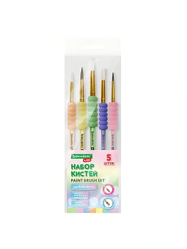 Набор кистей 4шт. c EVA вставкой (ПОНИ кр. 1,4 КОЗА кр. 3,6 ЩЕТИНА пл. 4), BRAUBERG KIDS - купить в магазине Кассандра, фото, , 