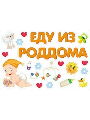 Виниловая наклейка "Еду из роддома"- купить в магазине Кассандра, фото, 9785389095922, 