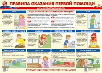 Плакат А2. Правила оказания первой помощи - купить в магазине Кассандра, фото, 4630112033106, 