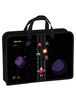Папка с ручками 1 отделение, А4 Berlingo "Space Battle", 340*245*75мм, пластик, на молнии - купить в магазине Кассандра, фото, 4262493915131, 