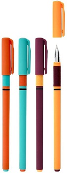 Ручка гелевая LOREX SLIM SOFT GRIP 0,5 мм черн. кругл. корп. грип - купить в магазине Кассандра, фото, 4602723145943, 