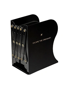 Подставка для книг раздвижная 3 отдел. LOREX BOOKLOVER TOTAL BLACK металл черная - купить в магазине Кассандра, фото, 4602723158011, 
