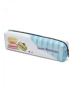 Пенал косметичка "Sweet Marcaroons, Ягоды 1" на молнии, ПВХ,20,5х7,5 см - купить в магазине Кассандра, фото, 4680203144440, 
