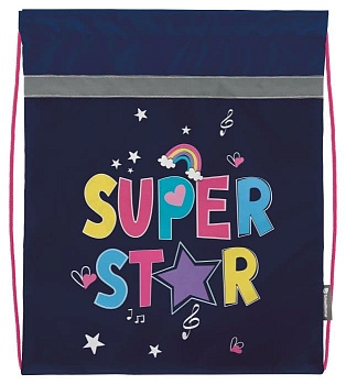 Мешок д/обуви Schoolformat SUPER GIRL 42х34 см д/девочек - купить в магазине Кассандра, фото, 4602723149675, 