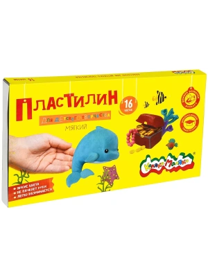 Пластилин для детского творчества 16цв."Каляка-Маляка"  240 г со стеком 3+- купить в магазине Кассандра, фото, 4602723059127, 