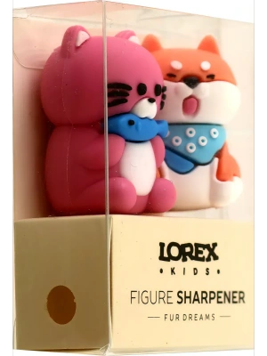 Набор точилок 2шт LOREX KIDS FUR DREAMS ассорти, корпус силикон 1 отвер. ПВХ коробка индив.штрих-код- купить в магазине Кассандра, фото, 4602723185055, 
