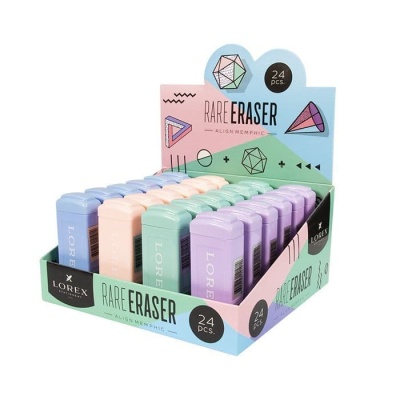 Ластик LOREX RARE ALIGN MEMPHIC резина 60х23х12 мм прямоугольная ассорти мягкий пла- купить в магазине Кассандра, фото, 4602723141914, 