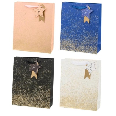 Пакет подарочный FOR YOU с зол.напыл., ассорти, 19, 5x8x23, 5 см, МС-6041- купить в магазине Кассандра, фото, 4657762776917, 