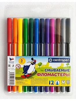 Фломастеры 12цв."CENTROPEN" в блистерной упаковке 7790/12TP - купить в магазине Кассандра, фото, 8595013604625, 