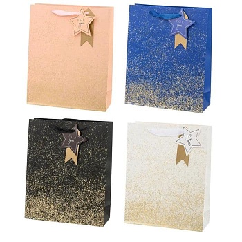Пакет подарочный FOR YOU с зол.напыл., ассорти, 19, 5x8x23, 5 см, МС-6041 - купить в магазине Кассандра, фото, 4657762776917, 
