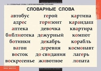 Словарные слова.(8 табл) - купить в магазине Кассандра, фото, , 