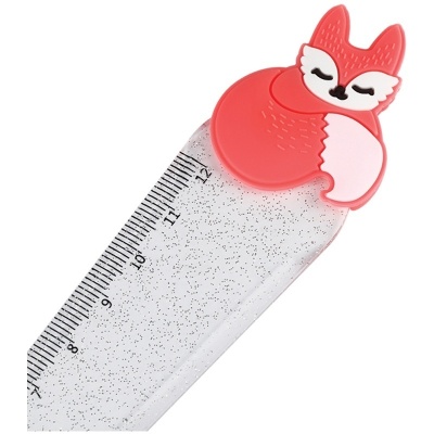 Линейка с топпером 12см MESHU "Fox", пластиковая, прозрачная, европодвес- купить в магазине Кассандра, фото, 4680211388485, 
