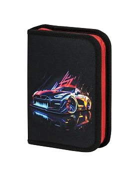 Пенал BRAUBERG, 1 отделение, полиэстер, 21х14 см, Neon drift, 272329 - купить в магазине Кассандра, фото, 4606224431963, 