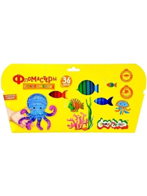 Фломастеры 36 цв. Каляка-Маляка классические кругл. корп. легкосмываемые карт. упак.- купить в магазине Кассандра, фото, 4602723134060, 