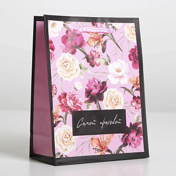 Пакет ламинированный With great love, S 12 х 15 х 5,5 см   6582647 - купить в магазине Кассандра, фото, , 
