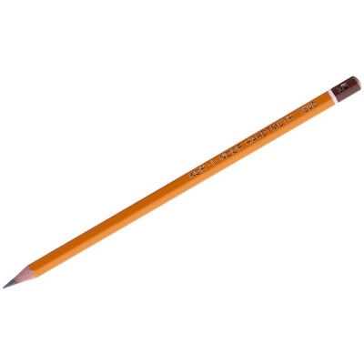 Карандаш чернографит. " KOH-I-NOOR" 3B шестигранный, деревянный, цвет корпуса - желтый- купить в магазине Кассандра, фото, 8593539092407, 