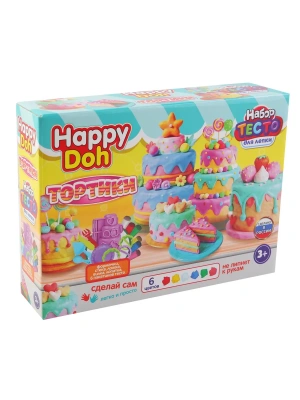 Набор для лепки с формочками Тортик, 24 см HAPPY DOH- купить в магазине Кассандра, фото, 4660254475724, 