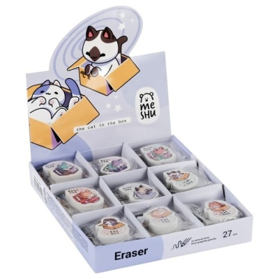 Ластик MESHU "Meow-bag", фигурный, термопластичная резина, 40*30*13мм- купить в магазине Кассандра, фото, 4680211435981, 