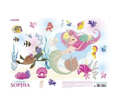 Покрытие настольное для лепки "deVENTE. Mermaid Sophia" 33x23 см, пласт.600 мкм, с цв. рис- купить в магазине Кассандра, фото, 4627166419017, 