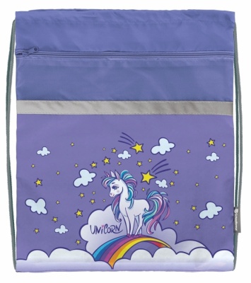 Мешок д/обуви Schoolformat LITTLE UNICORN 49х41 см д/девочек большой с карманом- купить в магазине Кассандра, фото, 4602723149828, 
