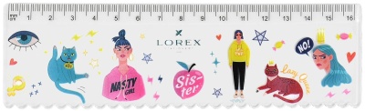 Линейка LOREX TRANSPARENT BOYS TEARS 16 см пластик прозрач. с рисунком- купить в магазине Кассандра, фото, 4602723143642, 