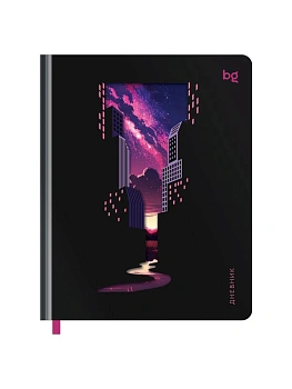 Дневник 1-11 кл. 48л. (твердый) BG "Mysterious city", фигурная вырубка, матовая ламинация, тиснение ф - купить в магазине Кассандра, фото, 4680211565220, 