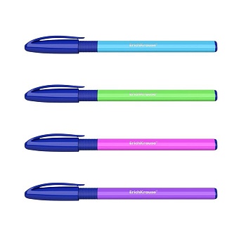 Ручка шариковая " Erich Krause " Ultra Glide Technology U-109 Neon Stick&Grip синяя 1,0мм, треугольная - купить в магазине Кассандра, фото, 4041485476122, 